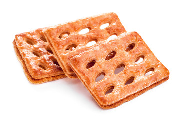 Puff pastry isolated on the white background