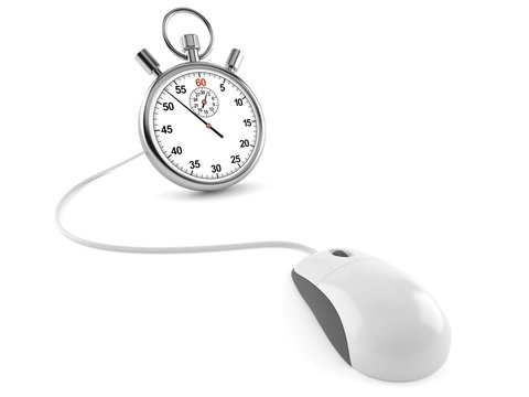Stopwatch with computer mouse