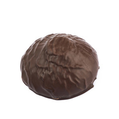 Marshmallow covered in chocolate isolated