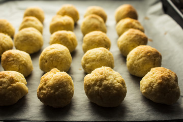 coconut cookies folded in a row