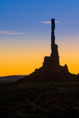 The Totem Pole in Silhouette at Dawn
