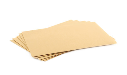 Pile of paper envelopes isolated