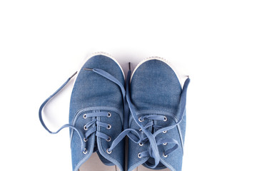 Blue sneakers isolated