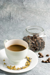 Coffee on special retro background