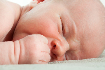 Newborn baby close up