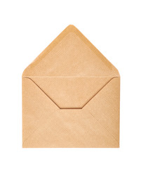 Single opened envelope isolated