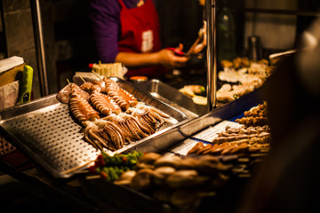 Squid at a street food stall