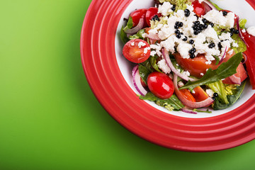 Delicious breakfast with vitamin salad