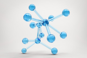 Obraz premium blue molecule structure