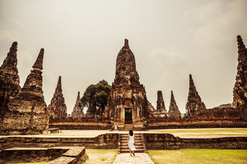 Fototapeta premium Ancient Ruins at Ayutthaya Historical Park