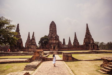 Fototapeta premium Ancient Ruins at Ayutthaya Historical Park