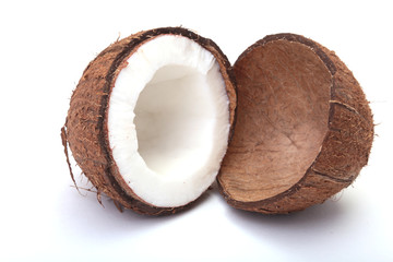 coconuts Half isolated on the white background .