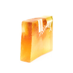 Hande made piece of soap isolated