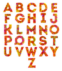 Plasticine volumetric symbols-letters and numbers, bright and colored