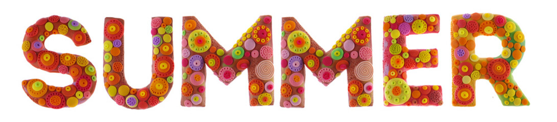 Plasticine volumetric symbols-letters and numbers, bright and colored