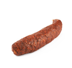 Stick of a smoked sausage isolated