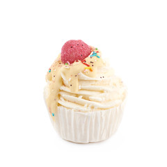 Cupcake shaped bath bomb isolated