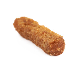 Single bread crouton isolated