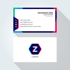 Fototapeta premium Z Alphabet Letter Abstract Colorful blending logo and business card template