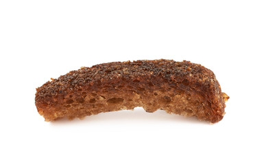Single bread crouton isolated
