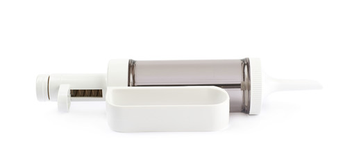 Cream piping syringe tool isolated