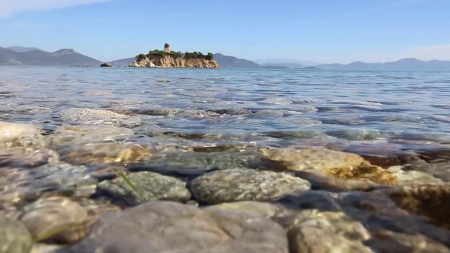     Beautiful beach with stones in Evia Island, Greece 