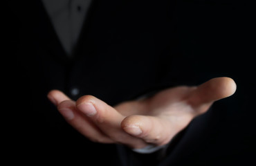 Obraz premium Giving and protecting gesture.
