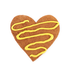 Heart shaped cookie isolated
