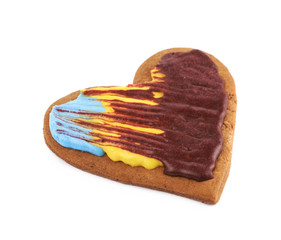 Heart shaped cookie isolated