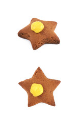 Star shaped cookie isolated
