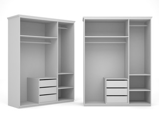 Wardrobe Isolated on White Background, 3D rendering