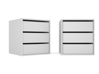 Wardrobe Isolated on White Background, 3D rendering