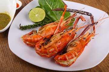 Grilled waterprawn