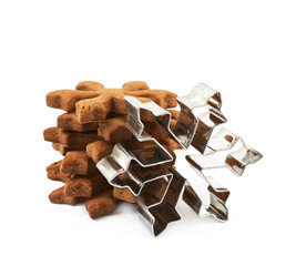 Snowflake cookie and metal cutter