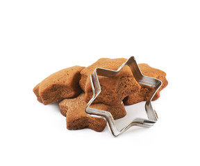 Fresh baked ginger cookie isolated