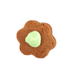 Fresh baked ginger cookie isolated