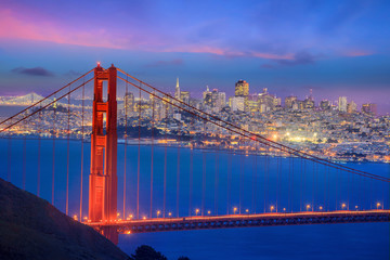 Golden Gate Bridge and downtown San Francisco