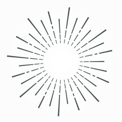Obraz premium Vintage hand drawn sunburst vector illustration