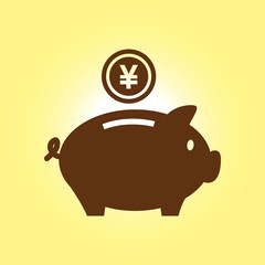 Piggy bank icon. Pictograph of moneybox. Flat design.