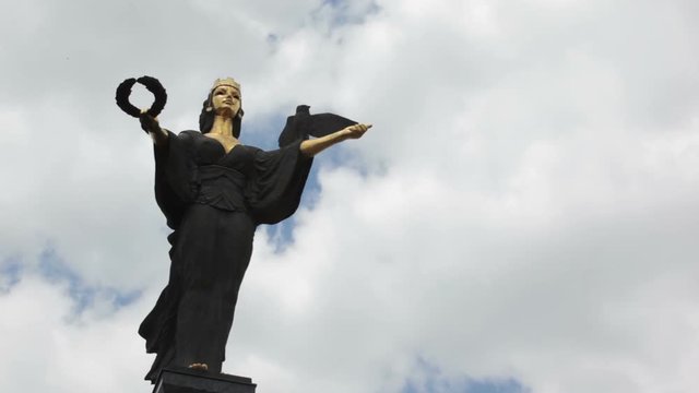 Time lapse of Statue of Saint Sofia in Sofia, Bulgaria