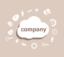 Text Company. Business concept . Icons set for cloud computing for web and app