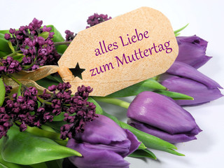 lila Blumenstrauß zum Muttertag