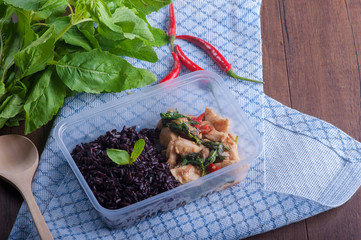 Basil Fried Chicken and rice berry box set