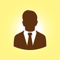 User icon of man in business suit. Flat design style.