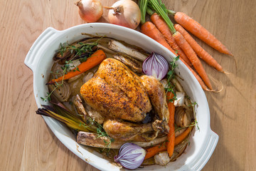 Backed chicken with vegetables