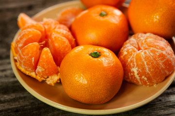 Organic and fresh clementines