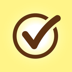 Check list button icon. Check mark in round sign.