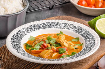 Delicious chicken curry with vegetable