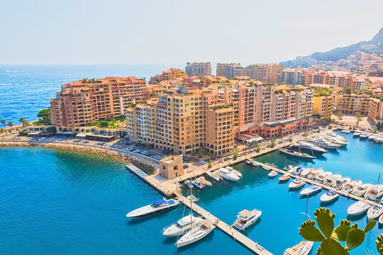 Beautiful view of Monte Carlo harbour in Monaco.