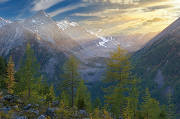 Beautiful autumn landscape, Altai mountains Russia.